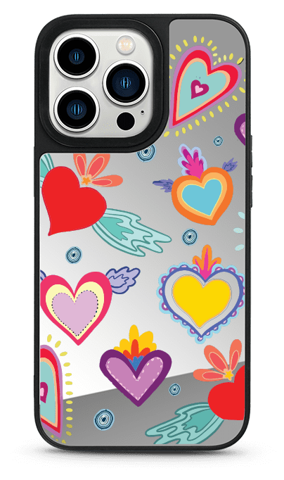 Colorful hearts Mirror Phone Case