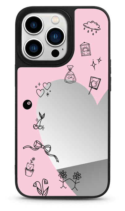 Doodle Heart Mirror Phone Case