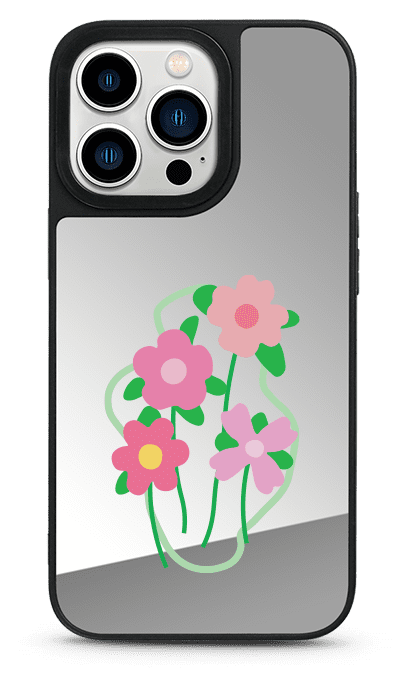 Pink Flowers Mirror Phone Case